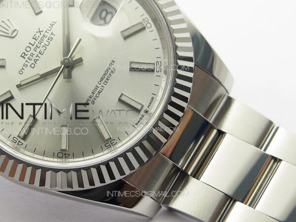 DateJust 41 126334 NTF 1:1 Best Edition 904L Steel Silver Stick Dial on Oyster Bracelet VR3235 – Bild 6