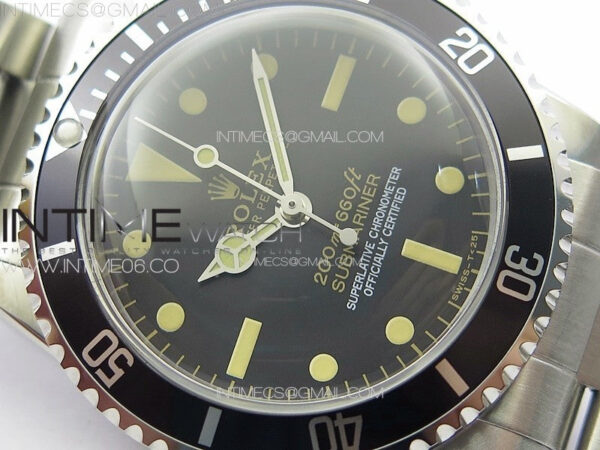 Vintage Submariner 5513 No Date SS B12 Best Edition Black Dial on SS Bracelet A2836 (Style1) – Bild 5