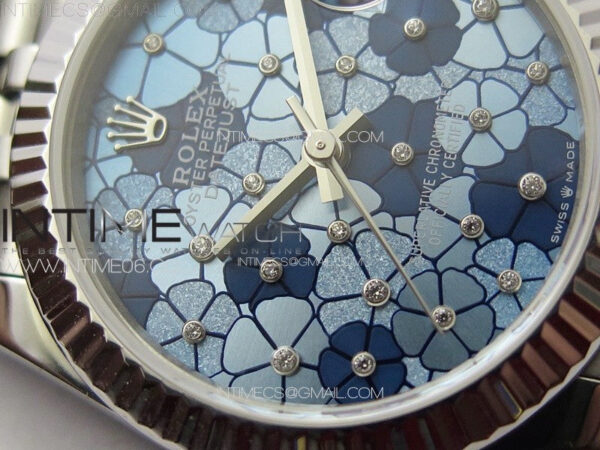 DateJust 31mm 278274 904L SS GMF Best Edition Blue Flowers Crystals Dial on 904L Jubilee Bracelet A2824 – Bild 7