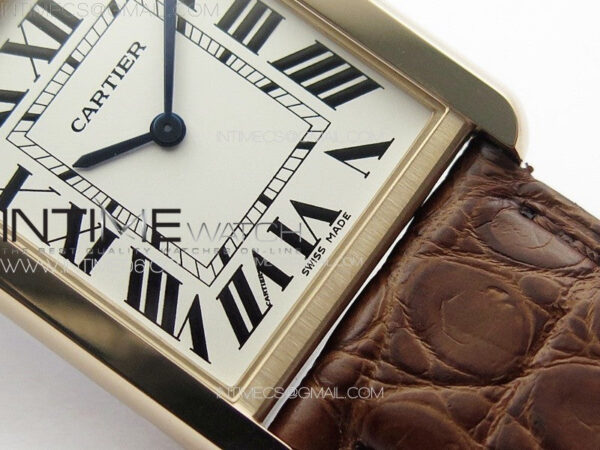 Tank Solo Ladies 28mm RG K11F 1:1 Best Edition White Dial on Brown Croco Leather Strap Ronda Quartz – Bild 6