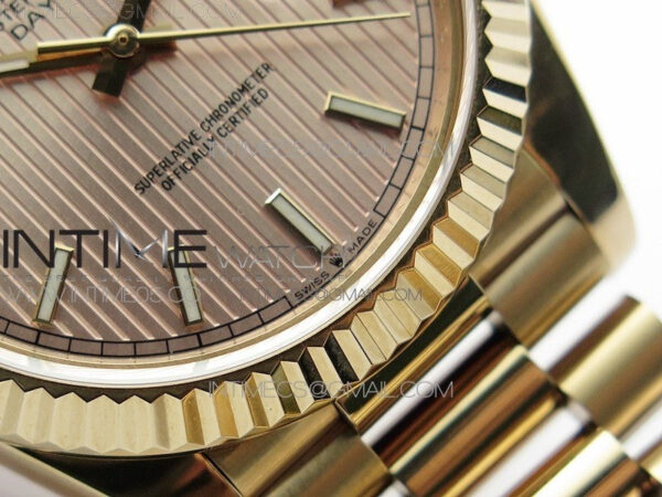 Day-Date 40mm 228239 BP New Dial Version 904 RG Texure Stick Markers Dial on RG President Bracelet A2836 – Bild 6