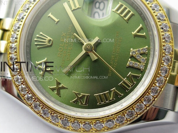 Datejust 28mm 279179 SS/YG APSF Best Edition Green Dial Roman Markers on SS/YG Jubilee Bracelet NH05 – Bild 6