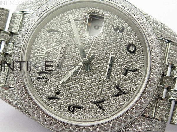 DateJust 41 126334 Full Paved Diamonds BP Best Edition Diamond Dial Arabic Markers on Jubilee Bracelet A2824 – Bild 5