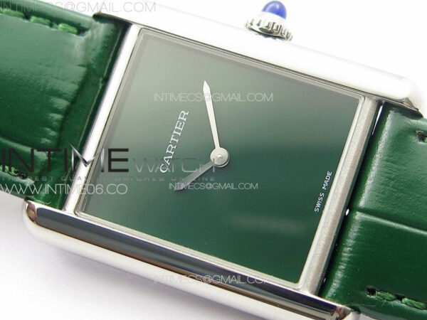 Tank Louis Ladies 25mm SS 8848F 1:1 Best Edition Green Dial on Green Leather Strap Ronda Quartz – Bild 6