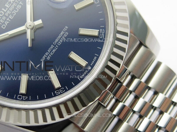 DateJust 41 126334 Clean 1:1 Best Edition 904L Steel Blue Stick Dial on Jubilee Bracelet VR3235 – Bild 6