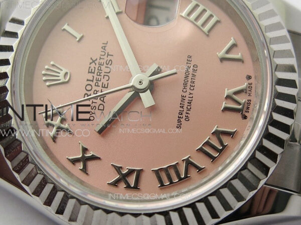 Datejust 28mm 279179 SS APSF Best Edition Pink Dial Roman Markers on SS Jubilee Bracelet NH05 – Bild 6