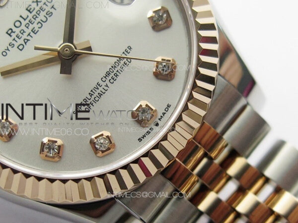 DateJust 31mm 178271 SS/RG APSF Best Edition Silver Dial Crystal Markers on Jubilee Bracelet A2824 – Bild 6