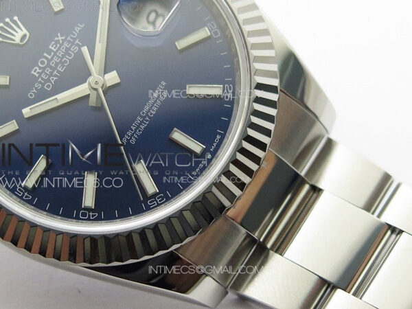 DateJust 41 126334 NTF 1:1 Best Edition 904L Steel Blue Stick Dial on Oyster Bracelet VR3235 – Bild 6