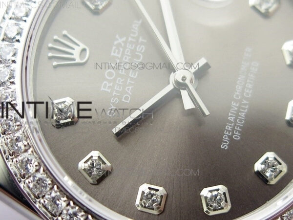 Datejust 31mm 278275 SS Crystal bezel BP Best Edition Gray Dial(@6 Crystal Marker) on SS President Bracelet – Bild 6
