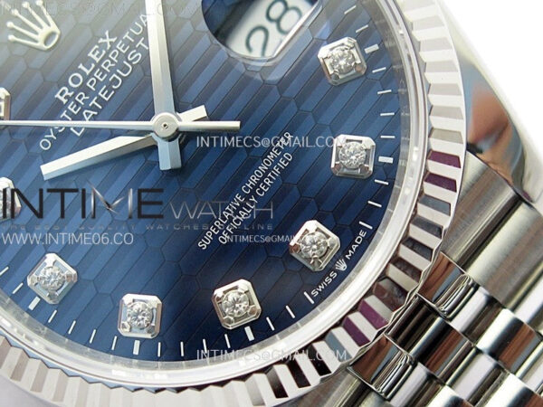 DateJust 36 SS 126234 VSF 1:1 Best Edition 904L Steel Blue Fluted Dial Diamonds Markers on Jubilee Bracelet VS3235 – Bild 6