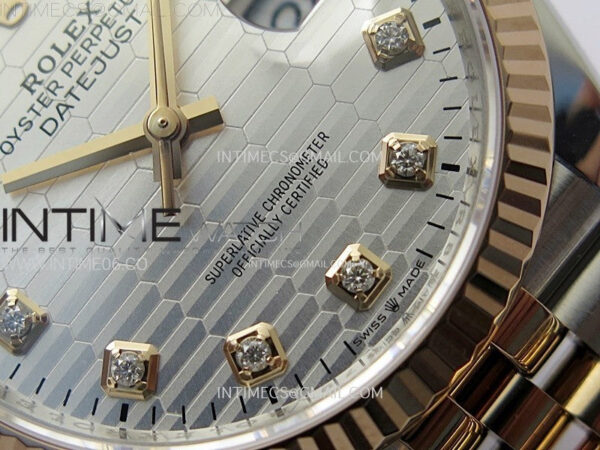 DateJust 36 SS 126231 904L SS/RG VSF 1:1 Best Edition Silver Fluted Dial Diamonds Markers on Jubilee Bracelet VS3235 – Bild 6