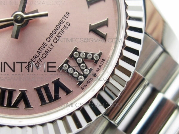 Datejust 31mm 278275 SS BP Best Edition Pink Roman Markers Dial(@6 Crystal Makrer) on SS President Bracelet – Bild 6