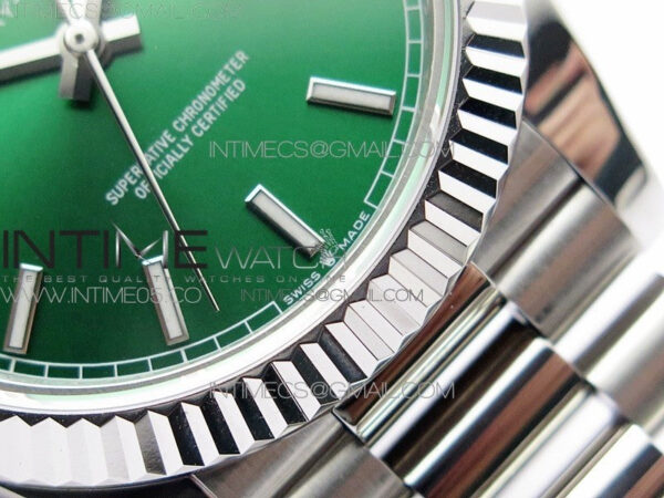Day-Date 40mm 228239 BP New Dial Version 904 SS Green Stick Markers Dial on SS President Bracelet A2836 – Bild 6
