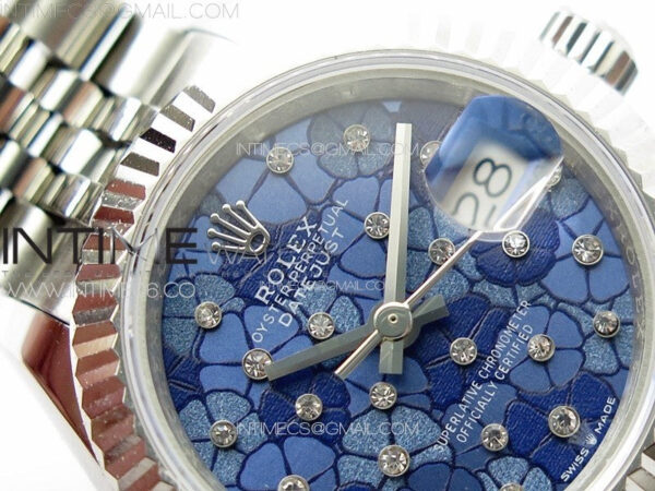 Datejust 28mm 279179 SS APSF Best Edition Blue Flowers Dial on SS Jubilee Bracelet NH05 – Bild 7