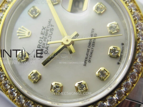 Datejust 28mm 279173 Crystals Bezel SS/YG APSF Best Edition Green Dial Crystals Markers on Jubilee Bracelet NH05 – Bild 7
