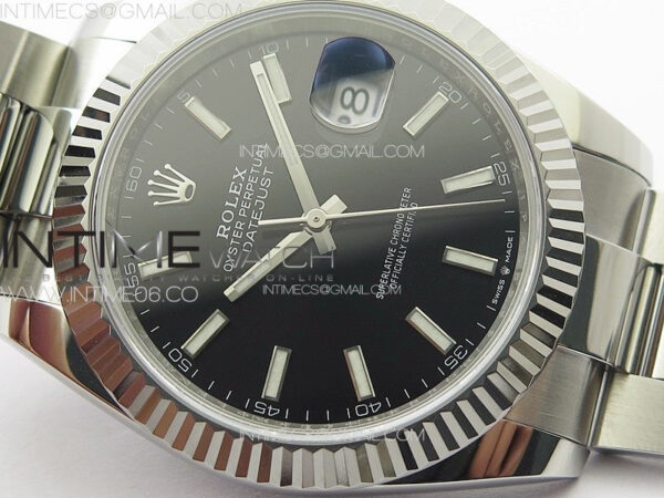 DateJust 41 126334 NTF 1:1 Best Edition 904L Steel Black Stick Dial on Oyster Bracelet VR3235 – Bild 7