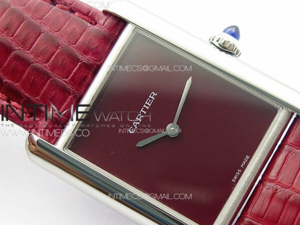 Tank Louis Ladies 25mm SS 8848F 1:1 Best Edition Red Dial on Red Croco Leather Strap Ronda Quartz – Bild 7