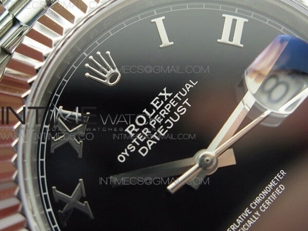 DateJust 41 126334 SS BP 1:1 Best Edition New Version Black Roman Markers Dial on Jubilee Bracelet – Bild 7