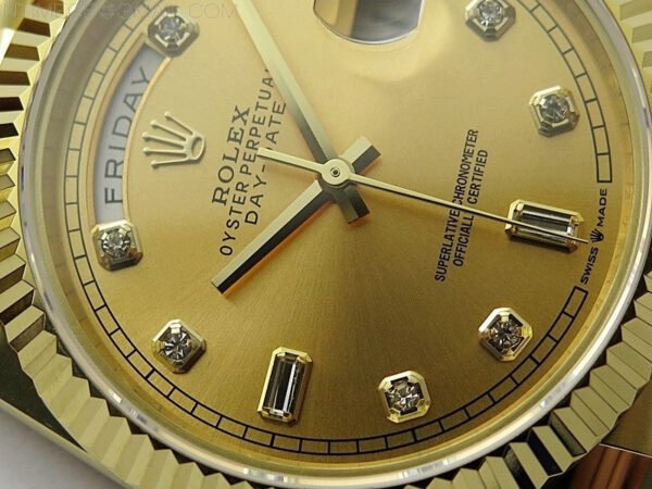 Day Date 40mm 228238 Gain Weight YG/tungsten APSF 1:1 Best Edition Gold Dial Crystals Markers on YG President Bracelet A2836 – Bild 7
