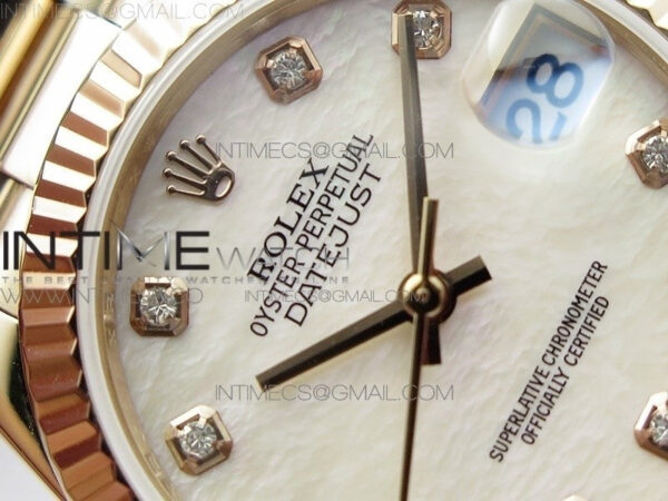 Datejust 31mm 278275 RG BP Best Edition White MOP Crystal Markers Dial on RG President Bracelet – Bild 6