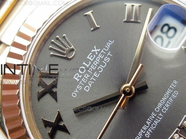 Datejust 31mm 278275 RG BP Best Edition Gray Roman Markers Dial @6 Dia on RG President Bracelet – Bild 8