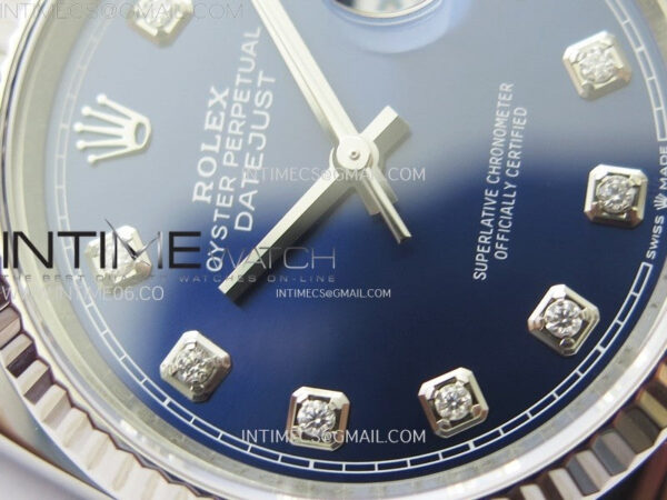 DateJust 36 SS 126234 VSF 1:1 Best Edition 904L Steel Blue Dial Diamonds Markers on Jubilee Bracelet VS3235 – Bild 8