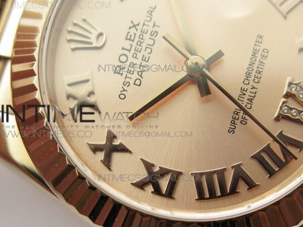 Datejust 31mm 278275 RG BP Best Edition RG Roman Markers Dial @6 Dia on RG President Bracelet – Bild 7