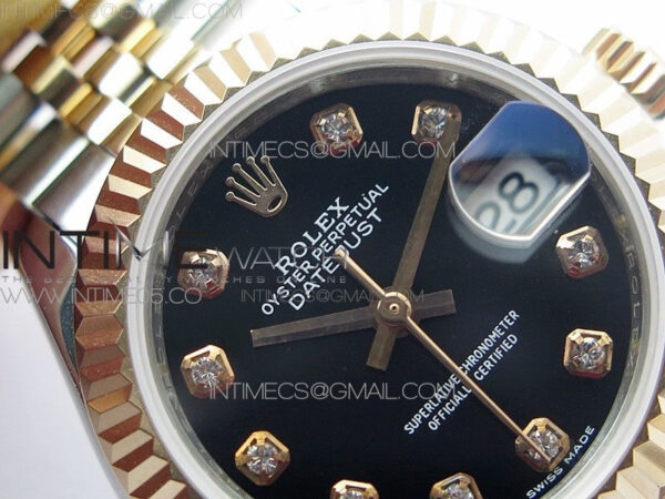 Datejust 28mm 279173 SS/RG BP Best Edition Black Crystal Markers Dial on SS/RG Jubilee Bracelet ETA2671 – Bild 8
