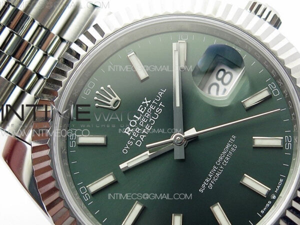 DateJust 41 126334 NTF 1:1 Best Edition 904L Steel Green Stick Dial on Jubilee Bracelet VR3235 – Bild 7