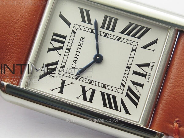 Tank Louis Ladies 25mm SS 8848F 1:1 Best Edition White Dial on Orange Leather Strap Ronda Quartz – Bild 7