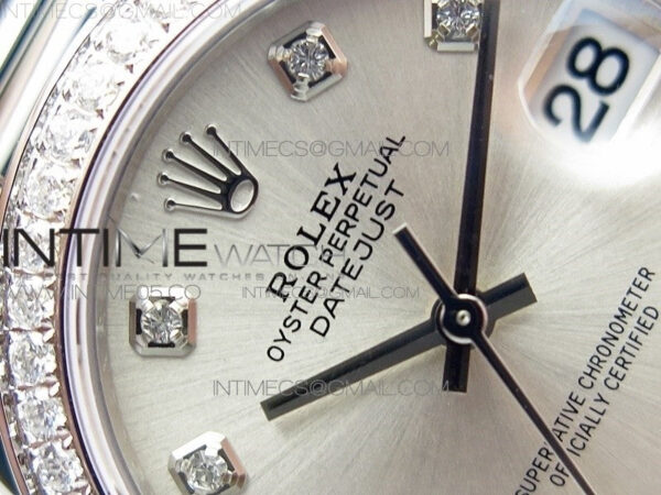 Datejust 31mm 278275 SS Crystal bezel BP Best Edition Silver Dial(@6 Crystal Marker) on SS President Bracelet – Bild 7
