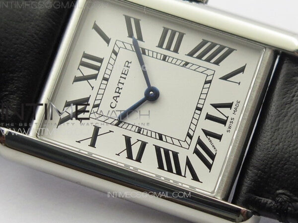 Tank Louis Ladies 25mm SS 8848F 1:1 Best Edition White Dial on Black Leather Strap Ronda Quartz – Bild 7