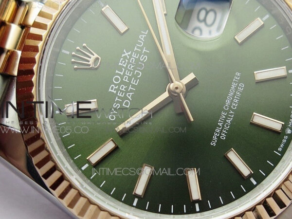 Datejust 36mm 116231 SS/RG BP 1:1 Best Edition Green Dial Stick Markers On SS/RG Jubilee Bracelet A2824 – Bild 7