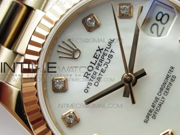 Datejust 31mm 278275 RG BP Best Edition White Crystal Markers Dial on RG President Bracelet – Bild 7