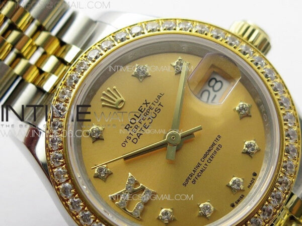 Datejust 28mm 279179 SS/YG APSF Best Edition Gold Dial Stars Crystals Markers on SS/YG Jubilee Bracelet NH05 – Bild 7