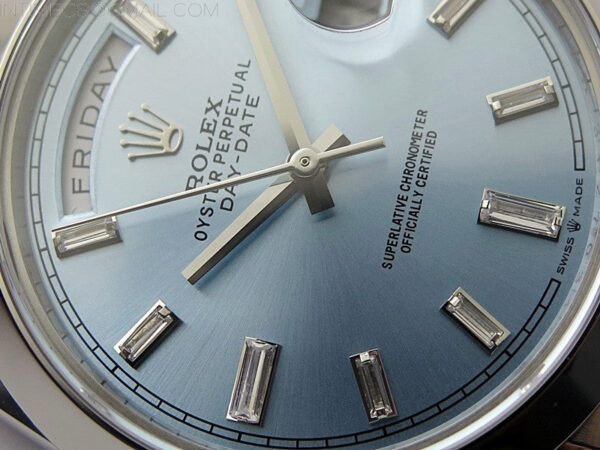 Day Date 40mm 228239 Gain Weight SS/tungsten APSF 1:1 Best Edition Ice Blue Dial T Crystals Markers on SS President Bracelet A2836 – Bild 7