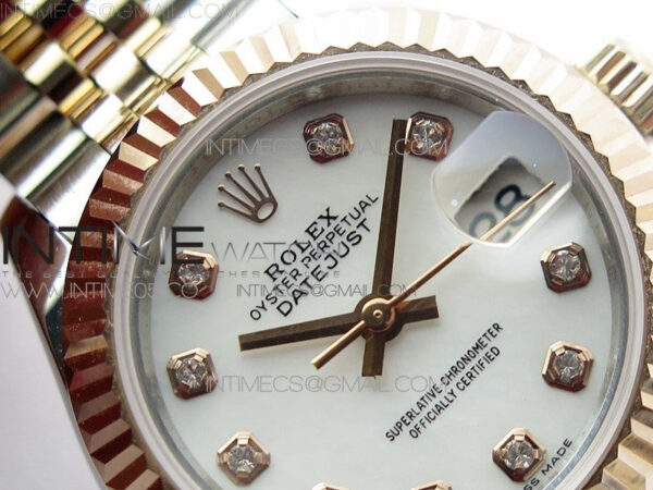 Datejust 28mm 279173 SS/RG BP Best Edition White MOP Crystal Markers Dial on SS/RG Jubilee Bracelet ETA2671 – Bild 6