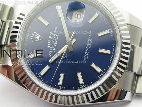 DateJust 41 126334 NTF 1:1 Best Edition 904L Steel Blue Stick Dial on Oyster Bracelet VR3235 – Bild 7
