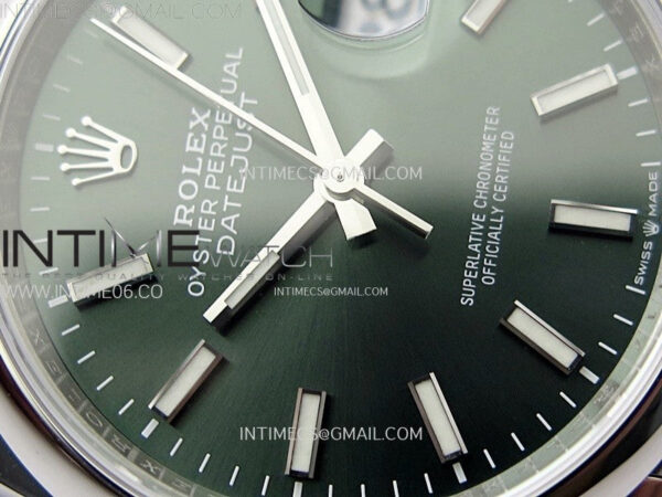 DateJust 36 SS 126200 904L Steel VSF 1:1 Best Edition Green Dial Sticks Markers on Jubilee Bracelet VS3235 – Bild 7