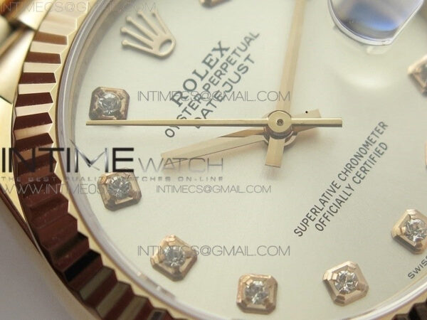 Datejust 31mm 278275 RG BP Best Edition Silver Crystals Markers Dial on RG President Bracelet – Bild 6