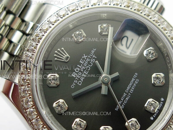Datejust 28mm 279179 SS/Crystals APSF Best Edition Gray Dial Crystals Markers on SS Jubilee Bracelet NH05 – Bild 7