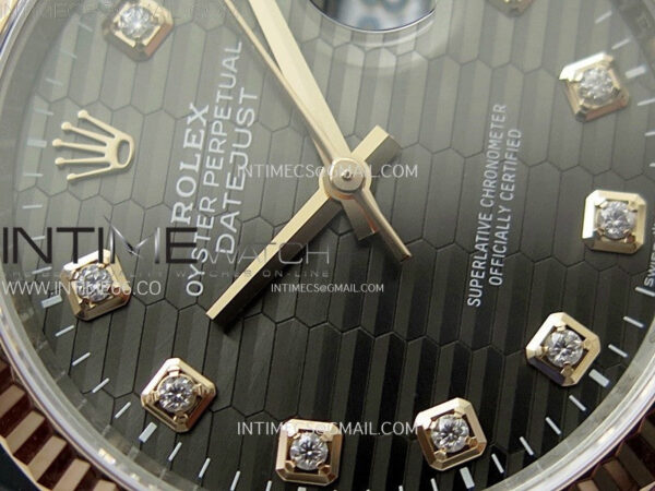 DateJust 36 SS 126231 904L SS/RG VSF 1:1 Best Edition Gray Fluted Dial Diamonds Markers on Jubilee Bracelet VS3235 – Bild 7