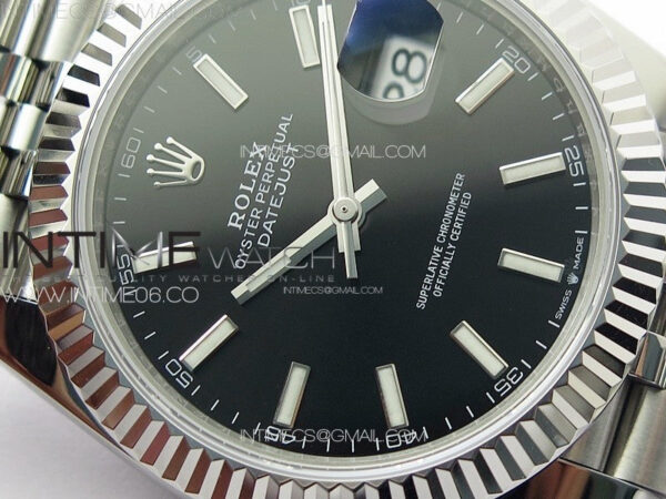 DateJust 41 126334 ZF 1:1 Best Edition 904L Steel Black Dial Stick Marker on Jubilee Bracelet A2824 (Free Key Ring) – Bild 7