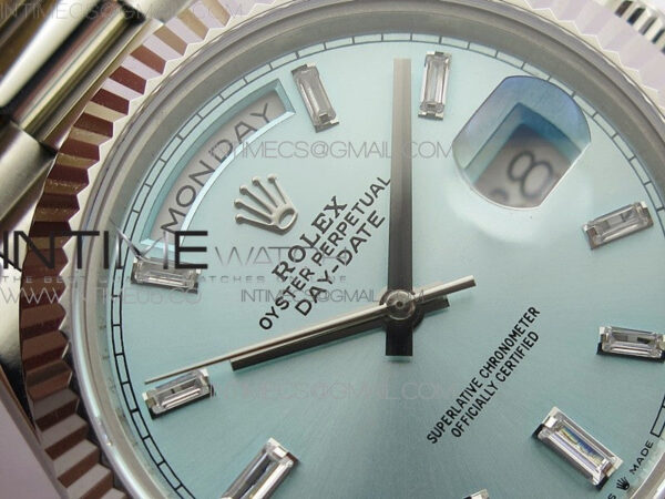 Day-Date 40mm 228239 BP New Dial Version 904 SS Ice Blue Stick Markers Dial on SS President Bracelet A2836 – Bild 7