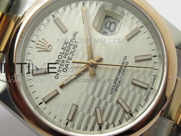 DateJust 36 SS/RG 126201 BP 1:1 Best Edition Silver Dial on Oyster Bracelet – Bild 7