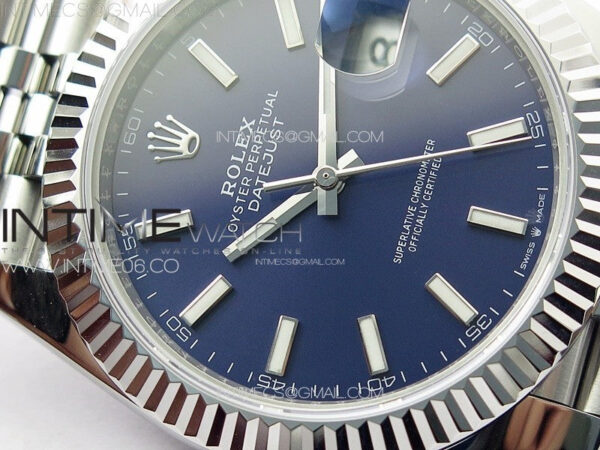 DateJust 41 126334 ZF 1:1 Best Edition 904L Steel Blue Dial Stick Marker on Jubilee Bracelet A2824 (Free Key Ring) – Bild 7