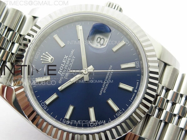 DateJust 41 126334 NTF 1:1 Best Edition 904L Steel Blue Stick Dial on Jubilee Bracelet VR3235 – Bild 7