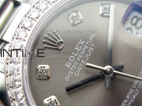 Datejust 31mm 278275 SS Crystal bezel BP Best Edition Gray Dial(@6 Crystal Marker) on SS President Bracelet – Bild 7
