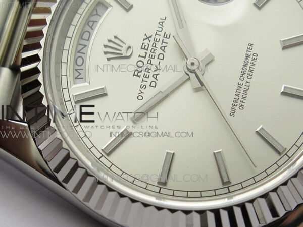 Day-Date 40mm 228239 BP New Dial Version 904 SS Silver Stick Markers Dial on SS President Bracelet A2836 – Bild 7