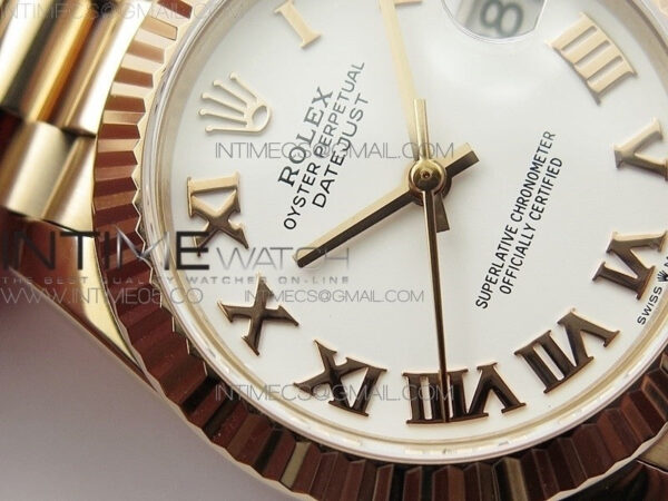 Datejust 31mm 278275 RG BP Best Edition White Roman Markers Dial on RG President Bracelet – Bild 7
